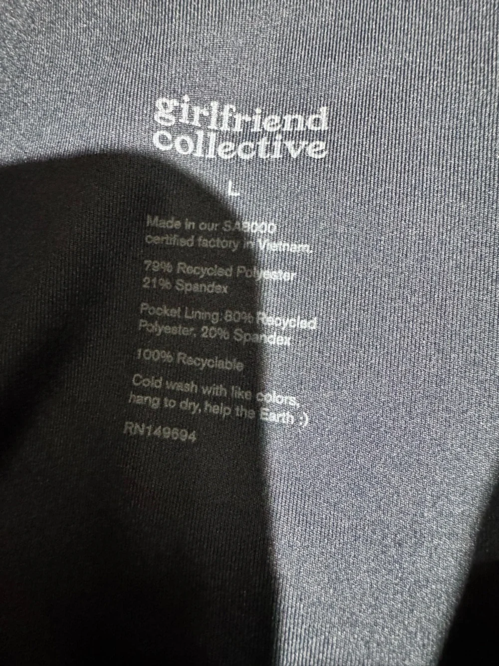 Girlfriend Collective Skyline Compressive Pocket Leggings High Rise Blue Large